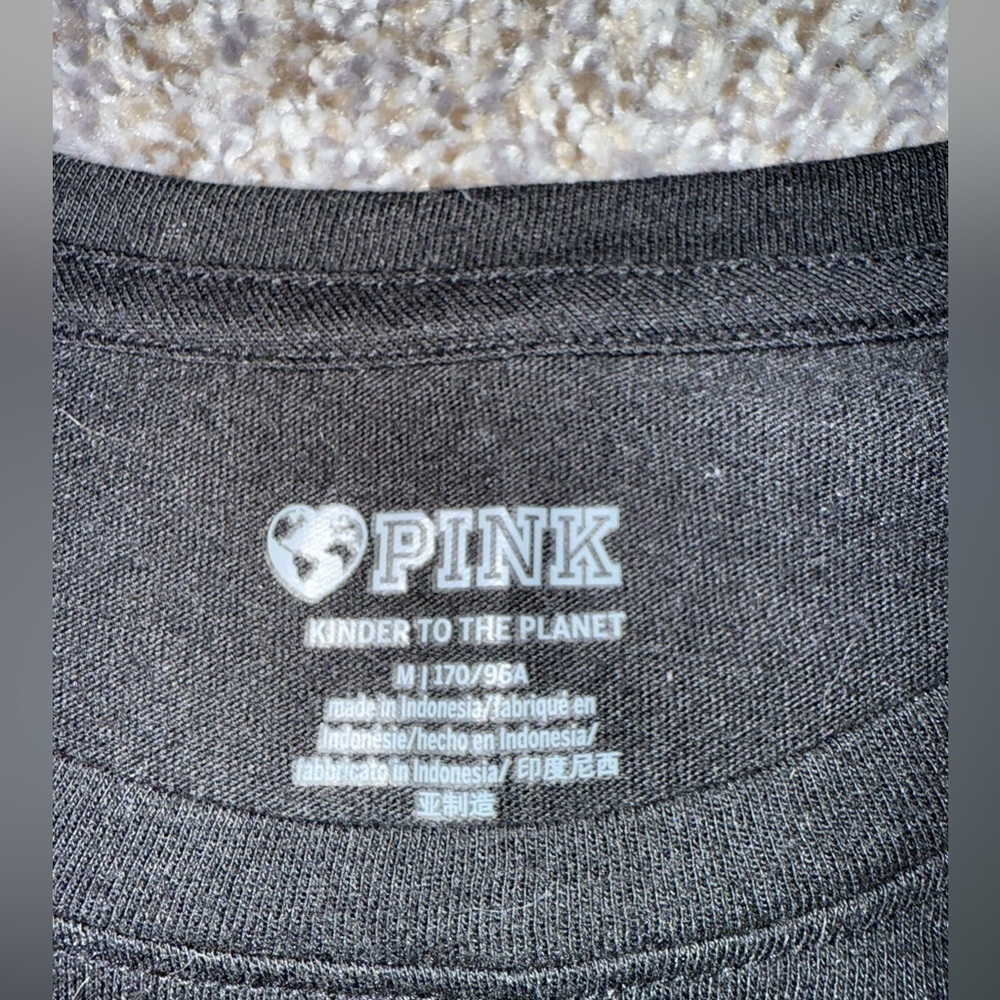 Pink black short sleeve tee shirt with logo - Picture 3 of 4
